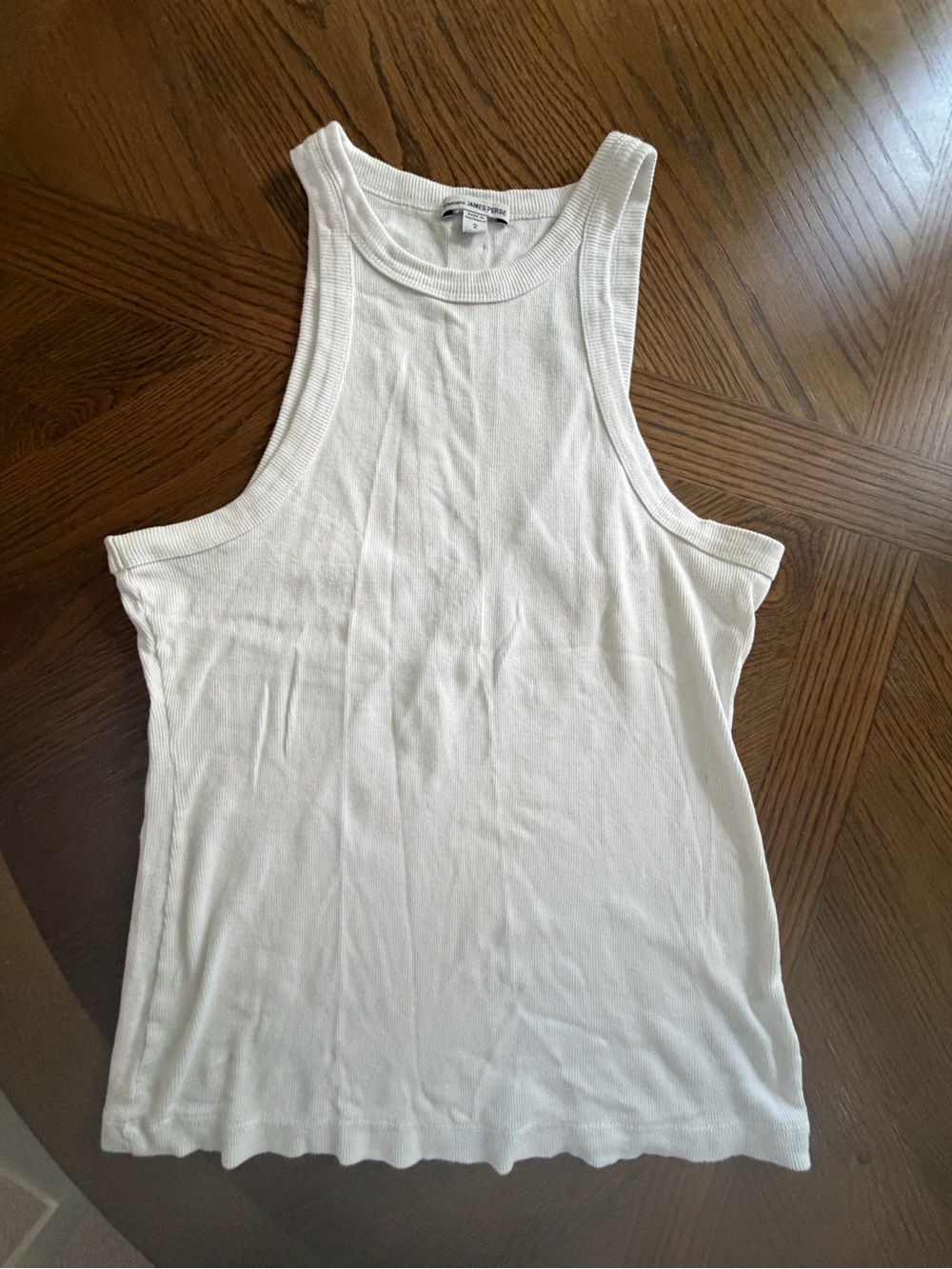 James Perse White Ribbed Tank Top